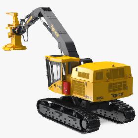 Tigercat 855D Tracked Feller Buncher 3D model